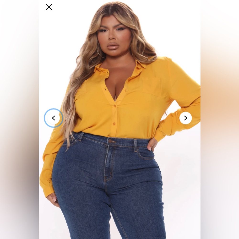 Fashion Nova Aurora Woven Top - Mustard